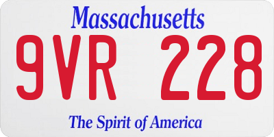 MA license plate 9VR228