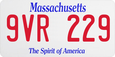 MA license plate 9VR229