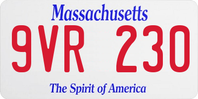 MA license plate 9VR230