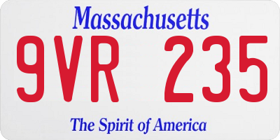 MA license plate 9VR235