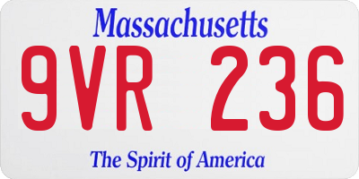 MA license plate 9VR236