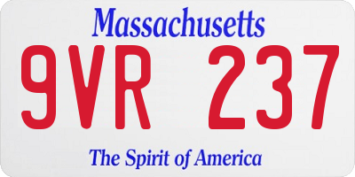 MA license plate 9VR237