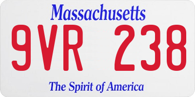 MA license plate 9VR238