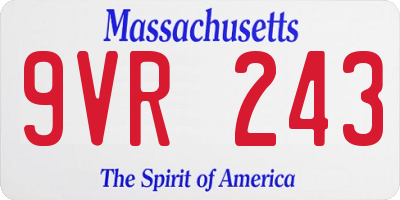 MA license plate 9VR243