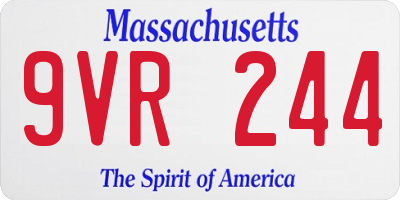 MA license plate 9VR244