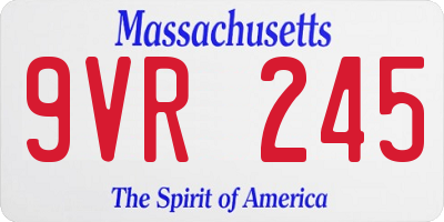 MA license plate 9VR245
