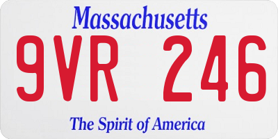 MA license plate 9VR246