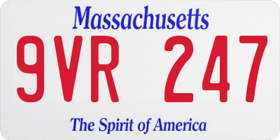 MA license plate 9VR247