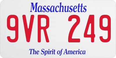 MA license plate 9VR249