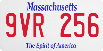 MA license plate 9VR256