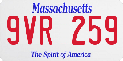 MA license plate 9VR259