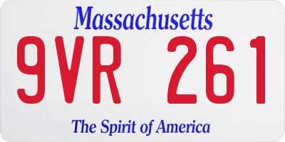 MA license plate 9VR261