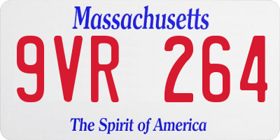 MA license plate 9VR264