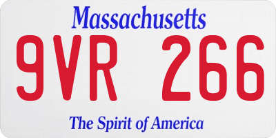 MA license plate 9VR266