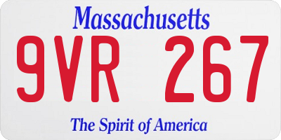 MA license plate 9VR267