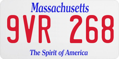MA license plate 9VR268