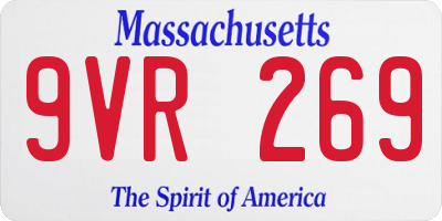 MA license plate 9VR269