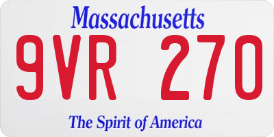 MA license plate 9VR270
