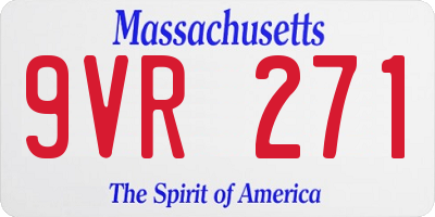 MA license plate 9VR271