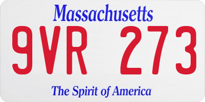 MA license plate 9VR273