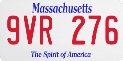 MA license plate 9VR276