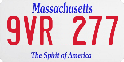 MA license plate 9VR277