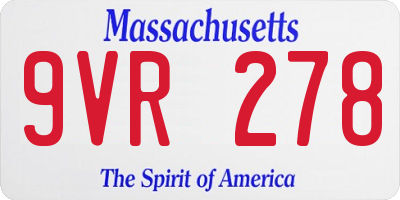MA license plate 9VR278