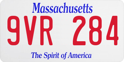 MA license plate 9VR284
