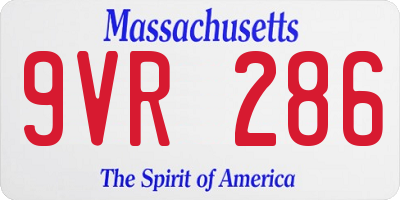 MA license plate 9VR286