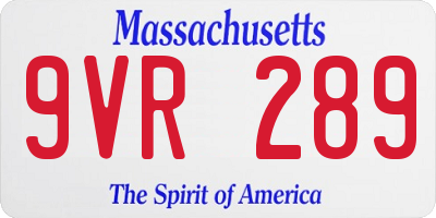 MA license plate 9VR289