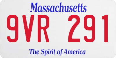 MA license plate 9VR291