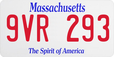 MA license plate 9VR293