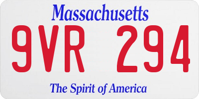 MA license plate 9VR294