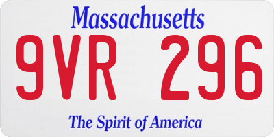 MA license plate 9VR296