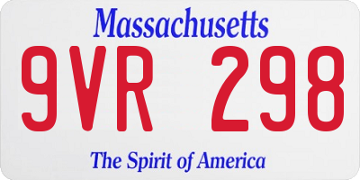 MA license plate 9VR298