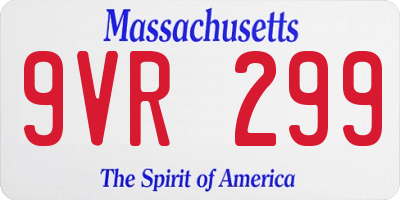 MA license plate 9VR299