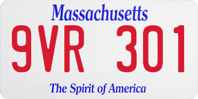 MA license plate 9VR301