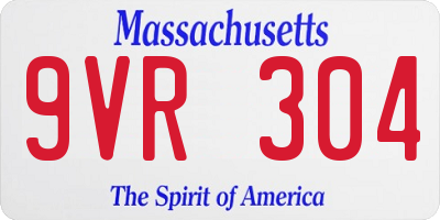 MA license plate 9VR304
