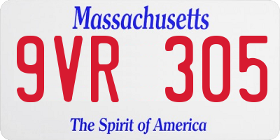 MA license plate 9VR305