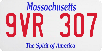 MA license plate 9VR307