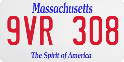 MA license plate 9VR308