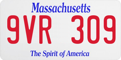 MA license plate 9VR309