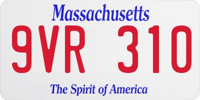 MA license plate 9VR310