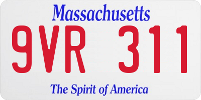 MA license plate 9VR311