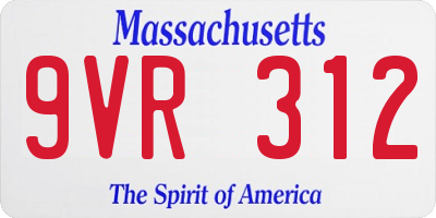 MA license plate 9VR312
