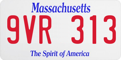 MA license plate 9VR313