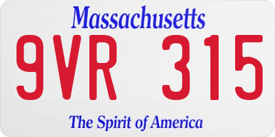 MA license plate 9VR315