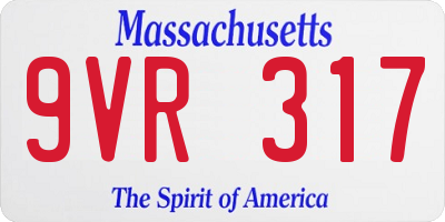 MA license plate 9VR317