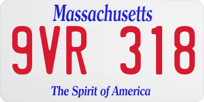 MA license plate 9VR318