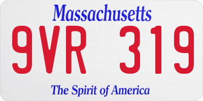 MA license plate 9VR319